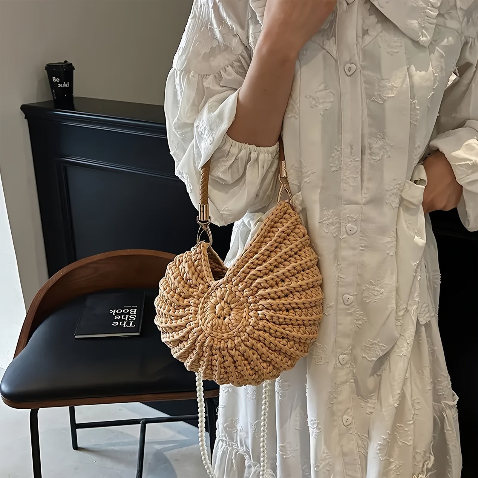 Venere | Borsa Tote Intrecciata con Cinghia a Catena - Talpa