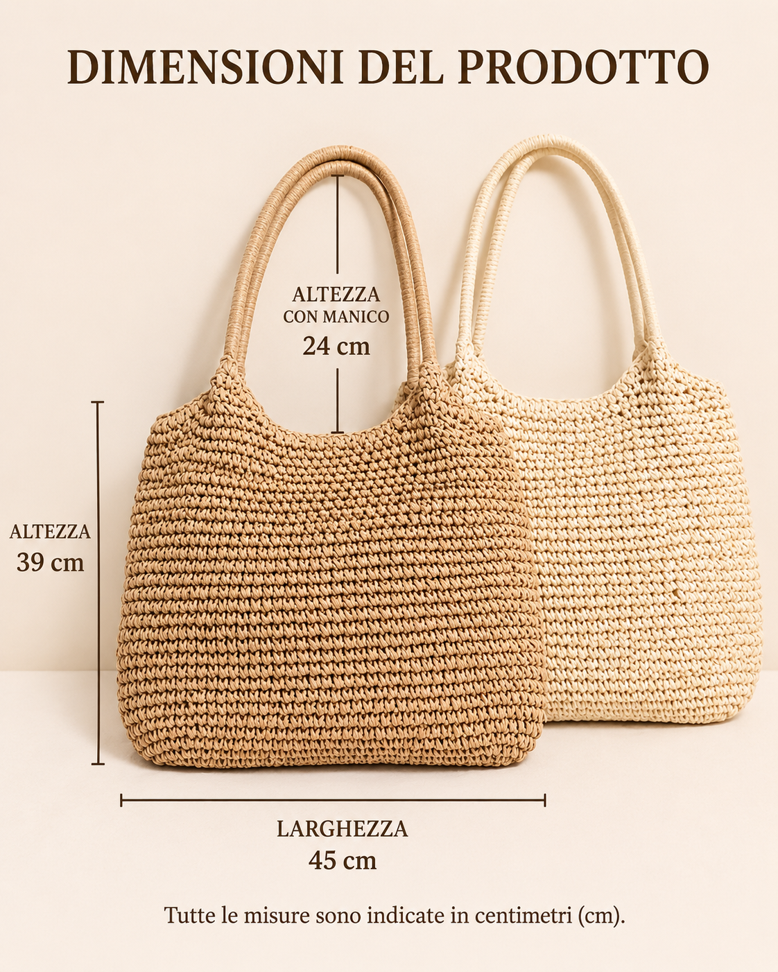 Melissa | Borsa a Tracolla in Paglia Intrecciata - Cammello Chiaro