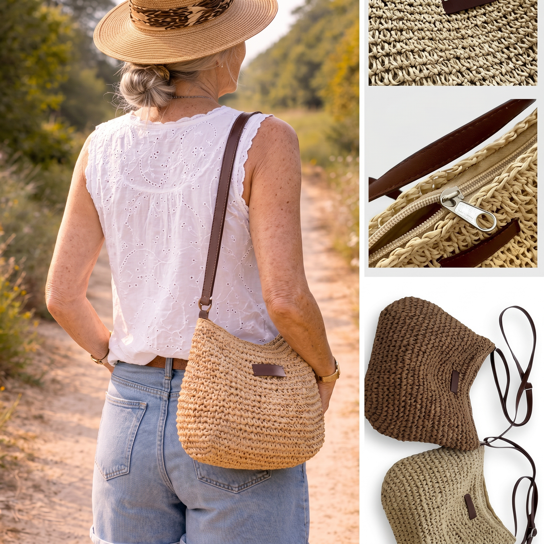 Cinzia | Borsa Intrecciata Elegante - Sabbia